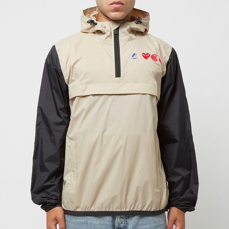 Comme des Garcons Play K-Way Half Zip Jacket beige/black