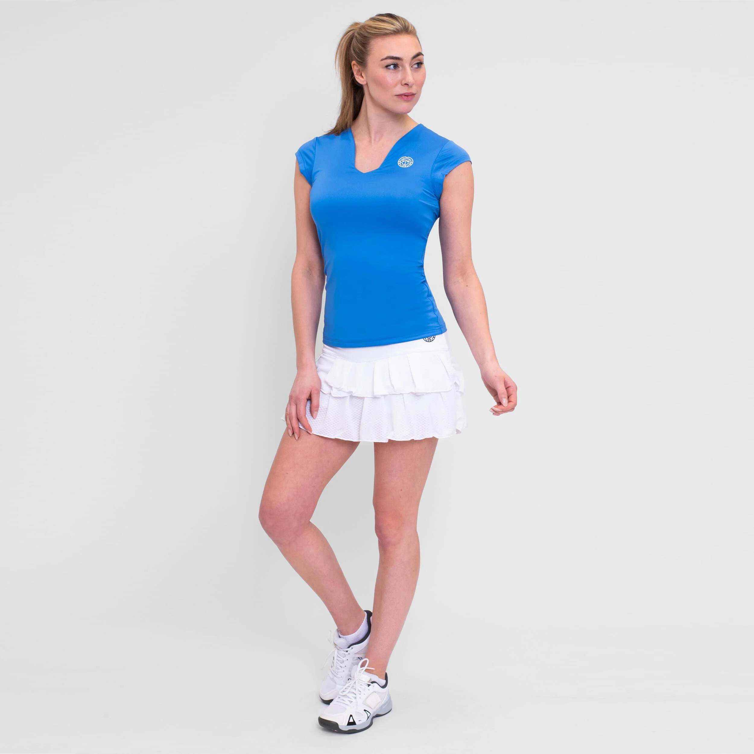 Spike V-Neck T-Shirt Damen - Blau
