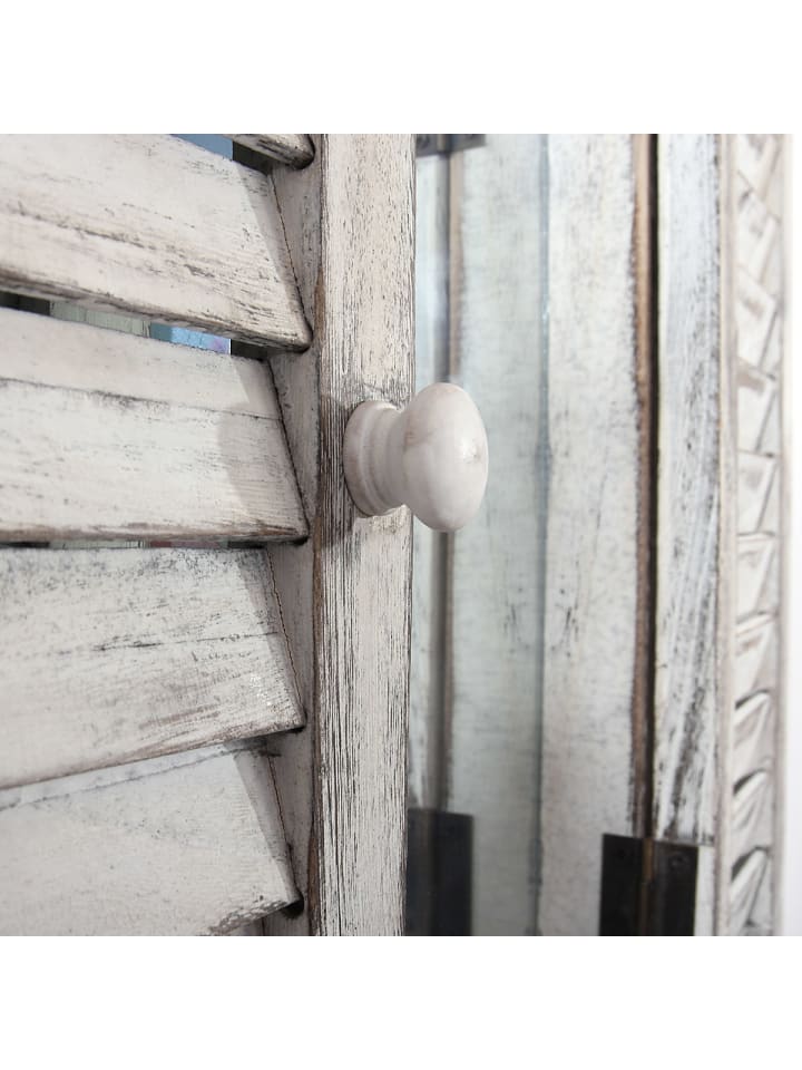 MCW Wandspiegel mit Fensterläden, Weiß shabby günstig kaufen onesize