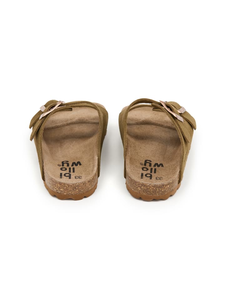 billowy Pantoletten  in khaki günstig kaufen