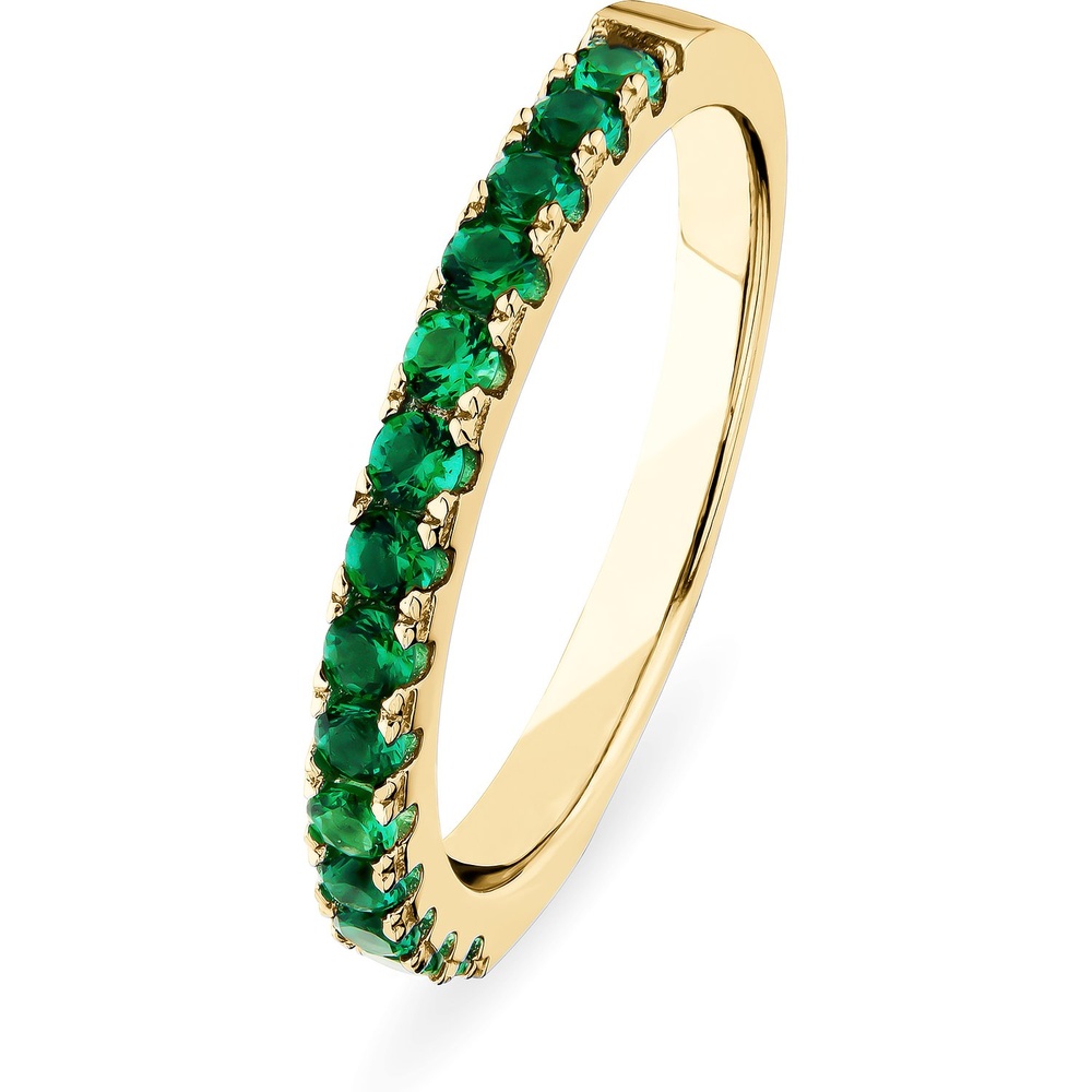 FAVS Bague pour femme Acier inoxydable or jaune, vert Bague