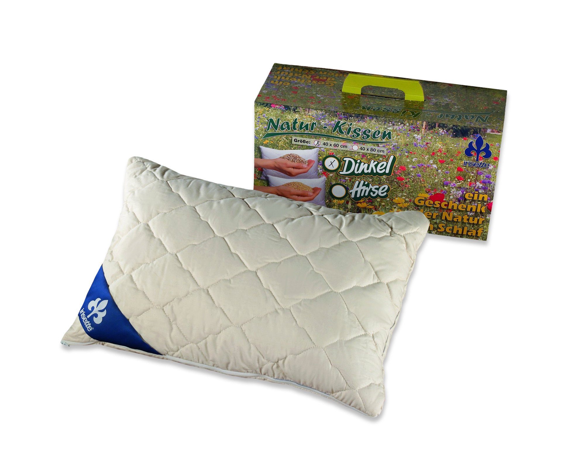 Dinkelkörnerkissen Spezialkissen Irisette Dinkel, Irisette, Füllung: reiner Dinkelspelz, Bezug: naturbelassen, reines Naturprodukt mit naturbelassenen Baumwoll-Perkal Bezug