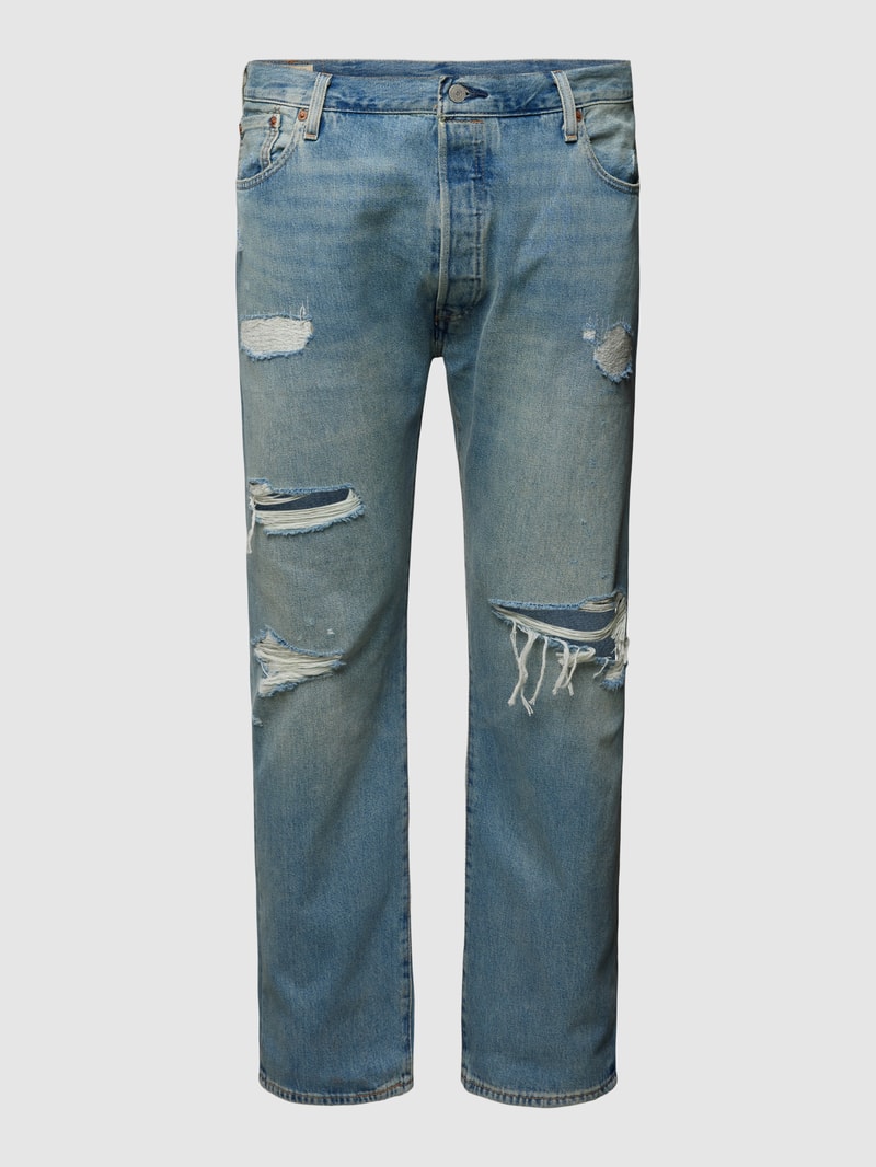 PLUS SIZE Jeans im Destroyed-Look Modell '501® Levi s®ORIGINAL' in hellblau