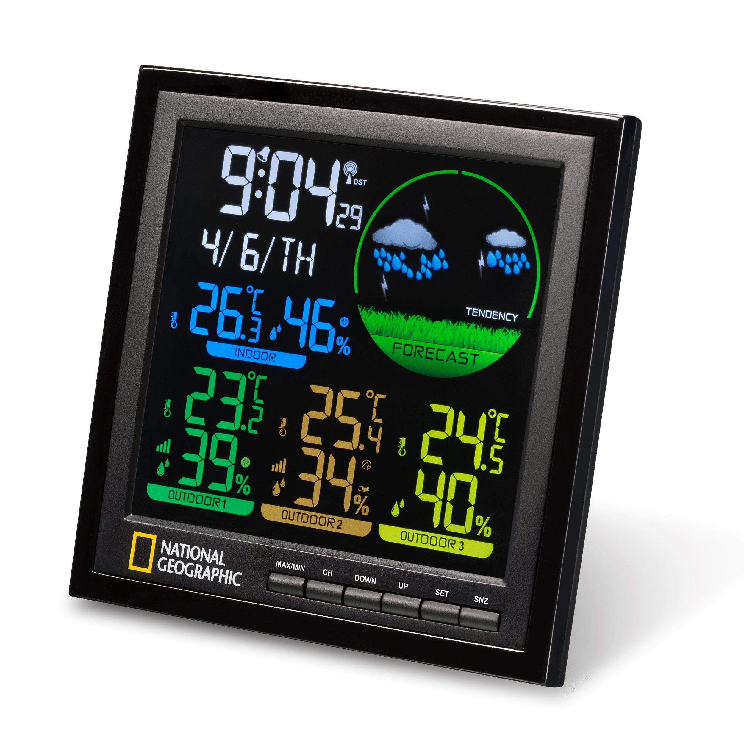 NATIONAL GEOGRAPHIC VA Farb 4 Messbereiche schwarz Wetterstation