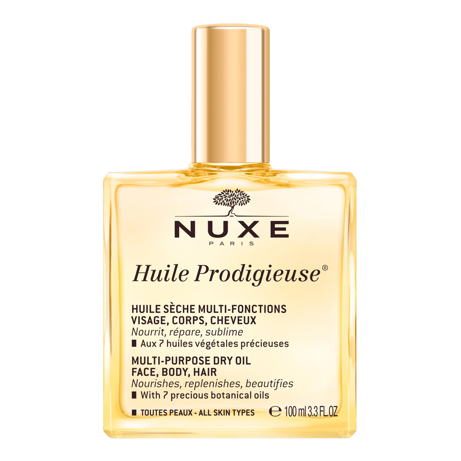 Nuxe Huile prodigieuse® Huile sèche multi-fonctions visage, corps, cheveux Huile prodigieuse®- Toutes peaux 100 ml