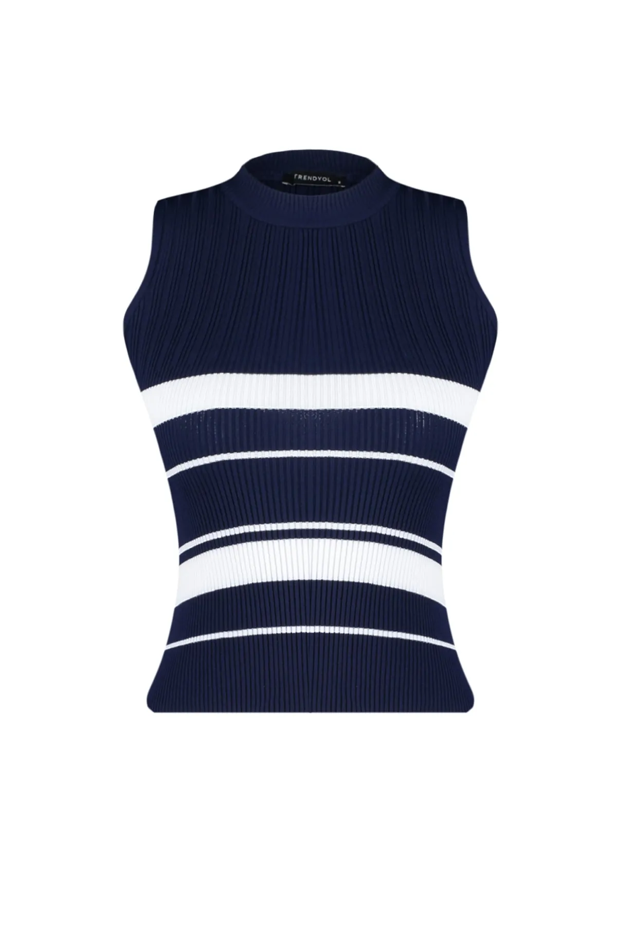 Trendyol Collection  Marineblaue Strickbluse mit Rundhalsausschnitt TWOSS21BZ0370