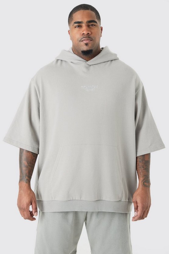 Plus kurzärmliger Oversize Hoodie