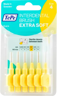 TEPE Interdentalbürste x-weich 0,7mm ISO 4 gelb  6 St  Zahnbürste