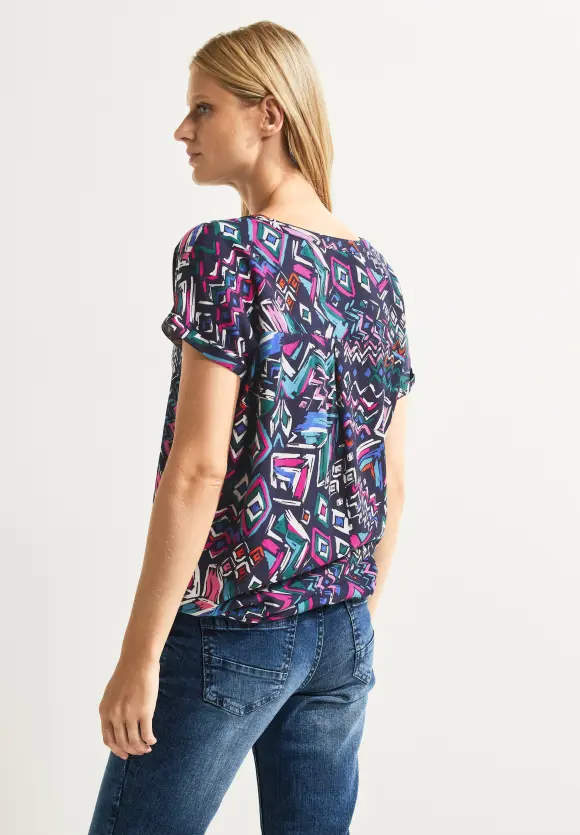 CECIL Printbluse mit Elastiksaum