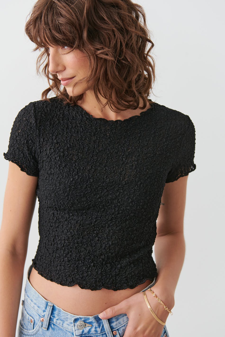 Cropped lace top