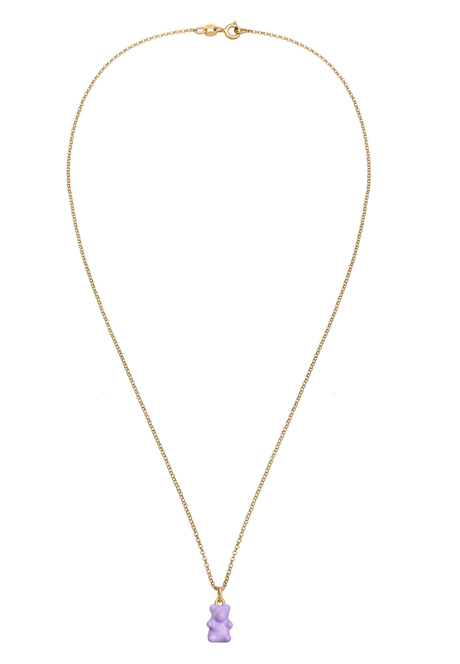 Ciondolo da donna Elli a forma di orsetto trendy con smalto in argento sterling 925 placcato oro