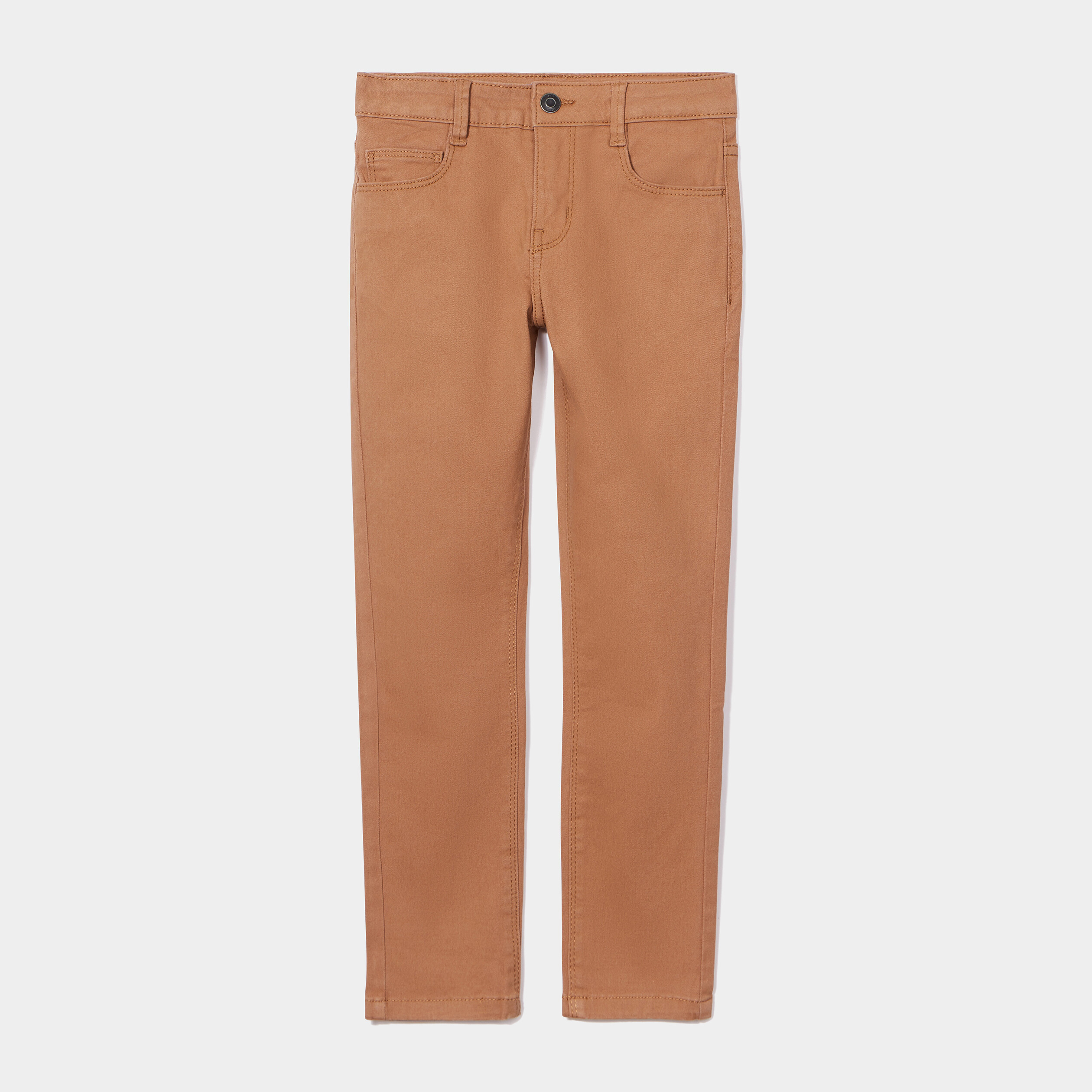Pantalon slim stretch marron garçon | La Halle
