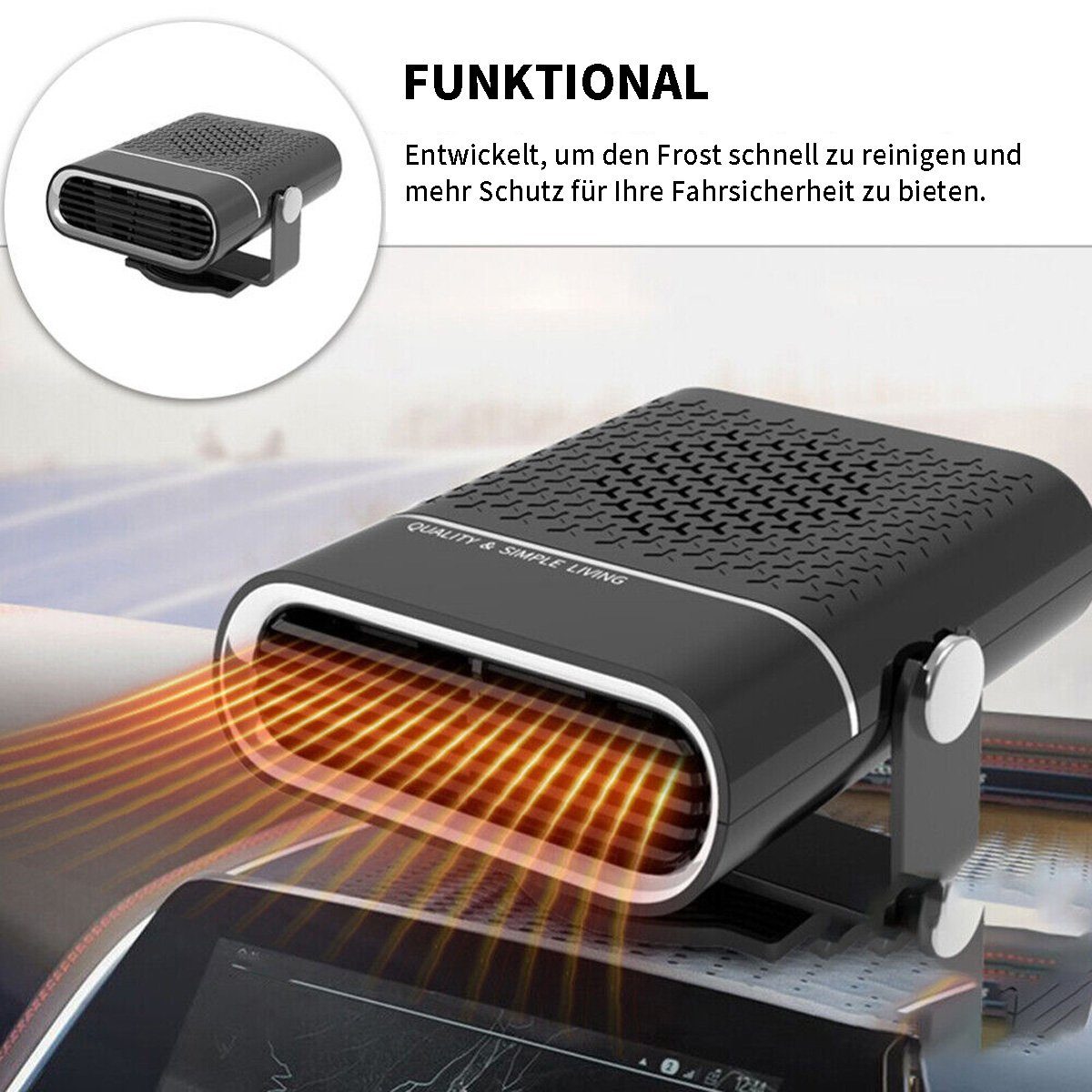 Yoyaxi Heizgerät USB 12V Autoheizung Fahrzeug-Defroster, Universelle tragbare Auto-Heizlüfter