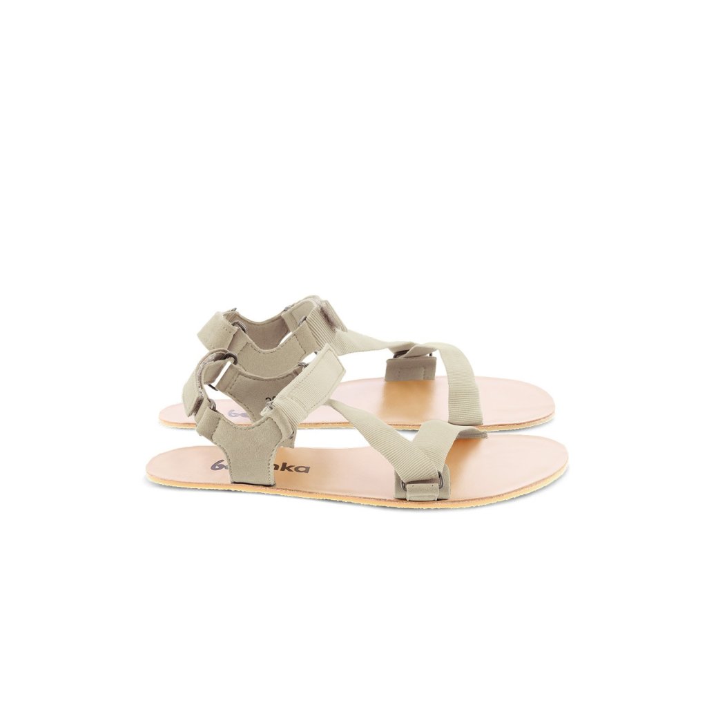 Be Lenka Flexi Beige Green Barfußsandalen