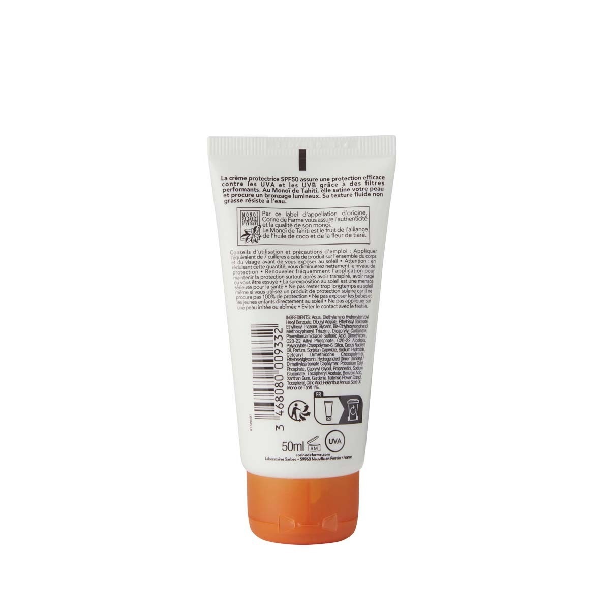 CORINE DE FARME Beskyttende ansikts- og kroppskrem SPF50