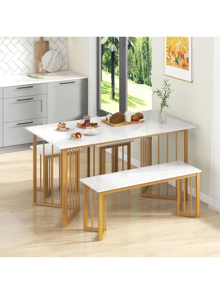 COSTWAY Esstisch Set 4-teilig in Weiß günstig kaufen onesize