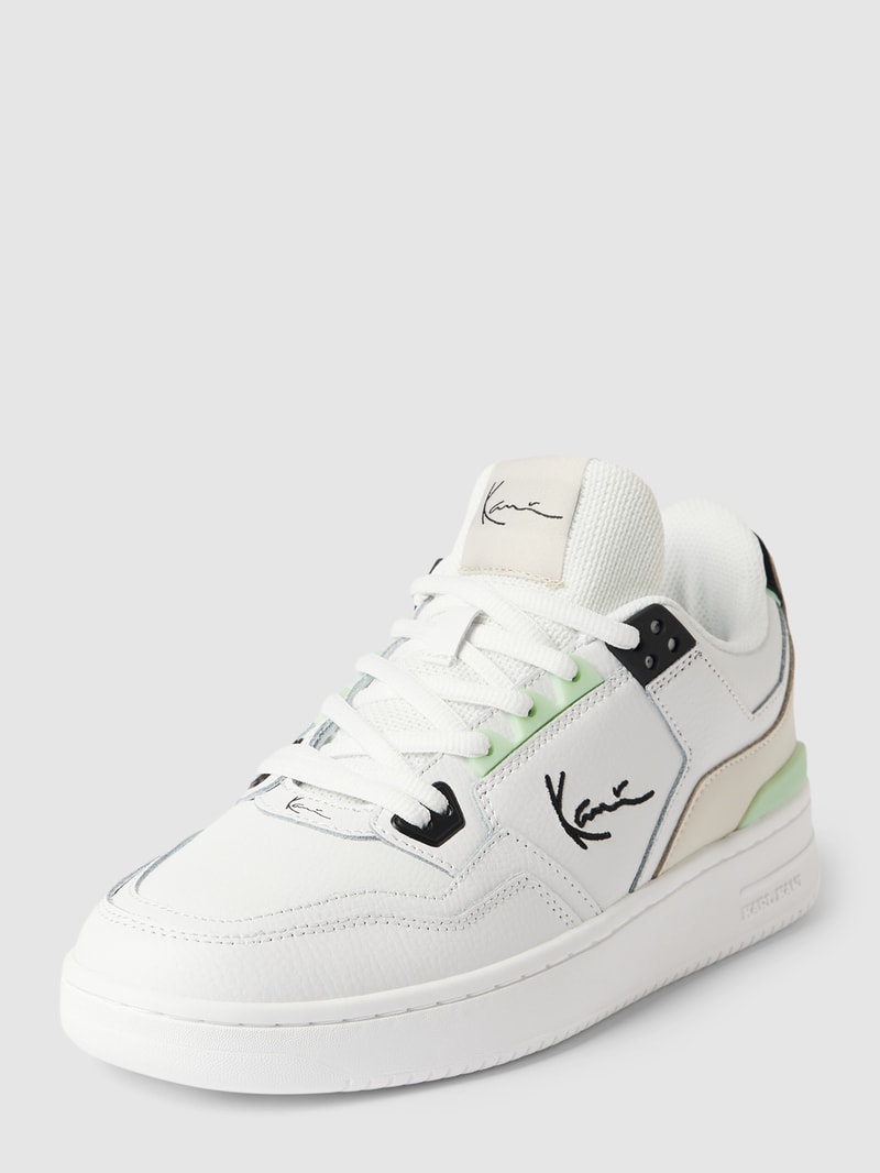 Sneaker aus Leder mit Label-Details in weiss