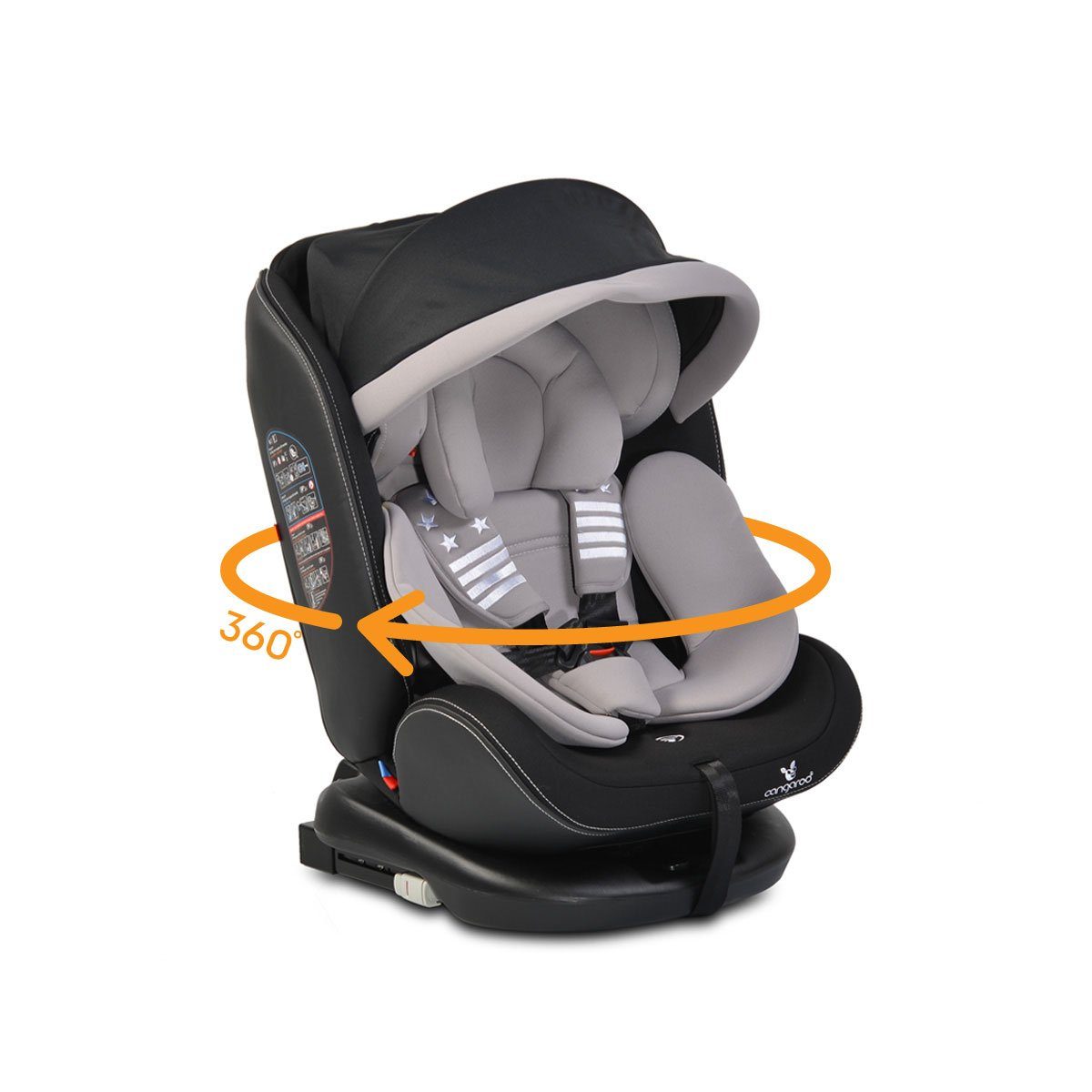 Cangaroo Autokindersitz Kindersitz Pilot 0-36 kg Gruppe 0+/1/2/3, bis: 36 kg, Isofix, drehbar, 165° Neigung
