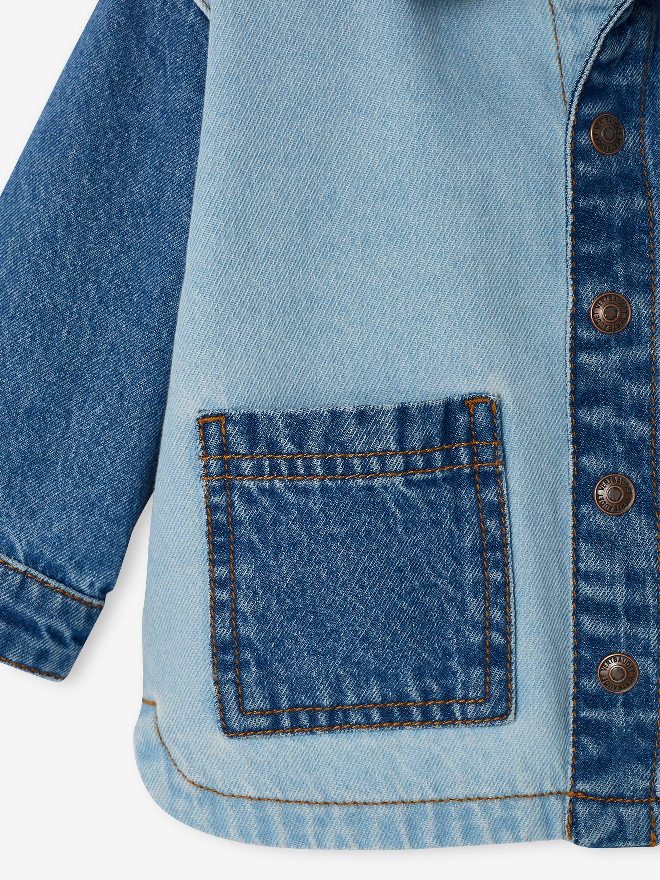 Veste en denim contrasté bébé stone