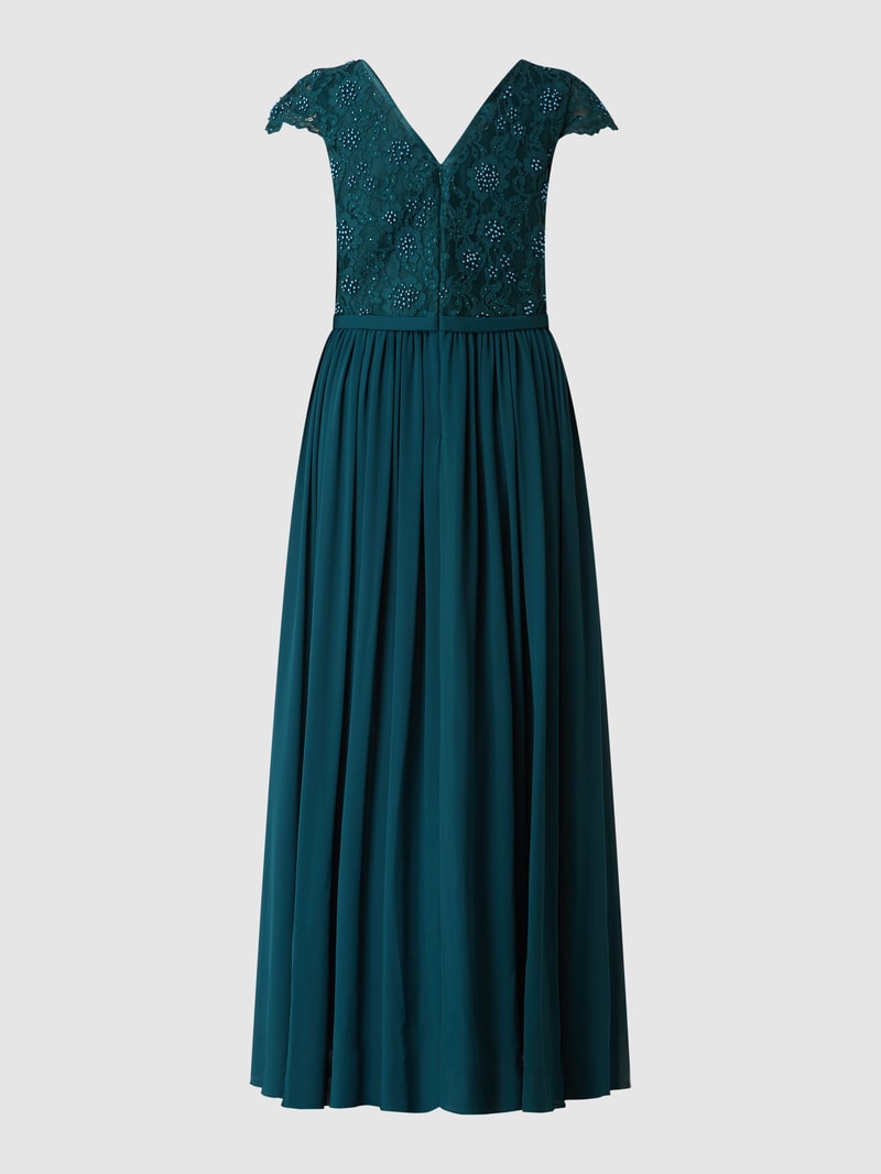 PLUS SIZE Abendkleid aus Spitze und Chiffon in grün