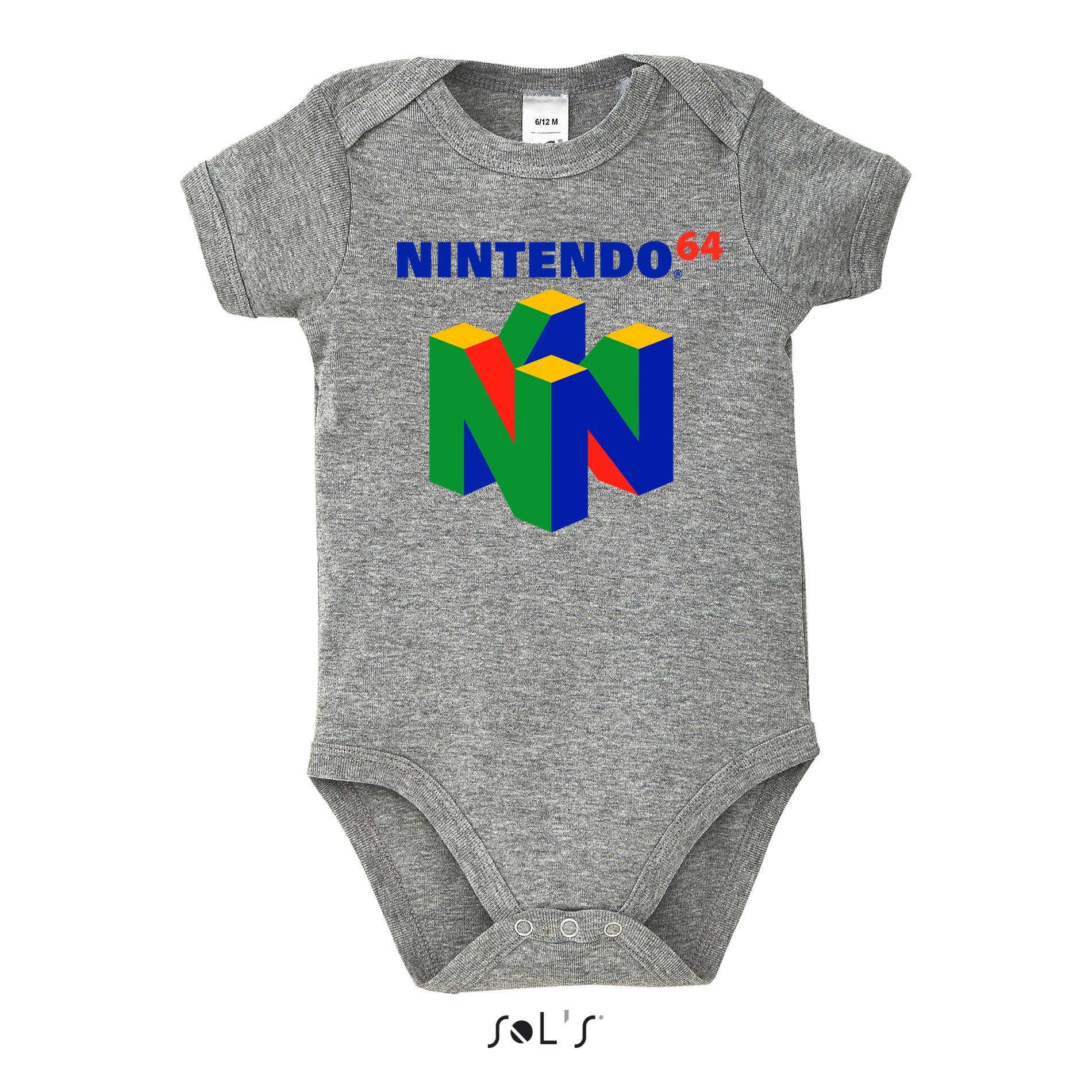 Blondie & Brownie Strampler Kinder N64 Gaming Konsole Baby mit Druckknopf
