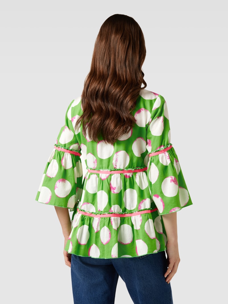 Blusenshirt mit Allover-Muster in grün
