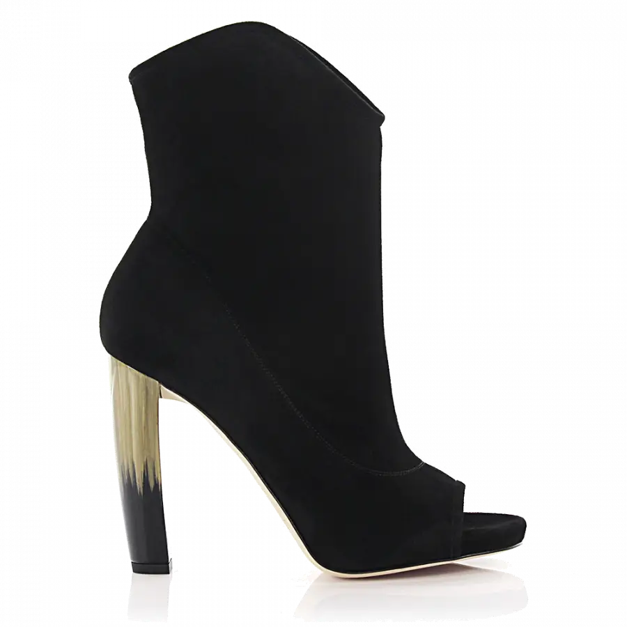 Jimmy Choo - Stiefeletten Kalbsleder Veloursleder schwarz - schwarz