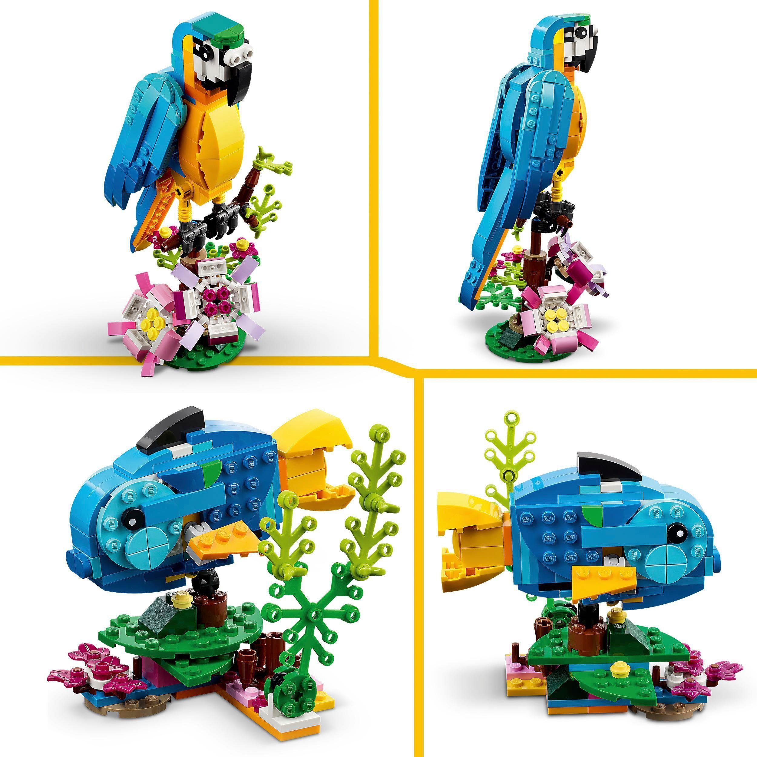 LEGO® Konstruktionsspielsteine Exotischer Papagei (31136), LEGO® Creator 3in1, (253 St)
