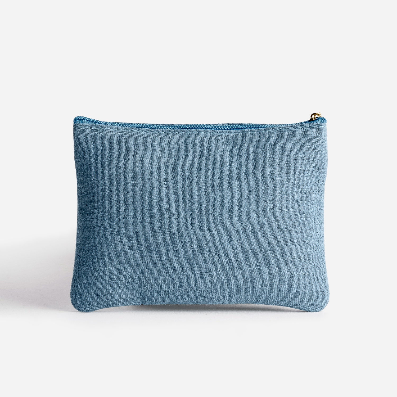 Pochette bleue à message doré