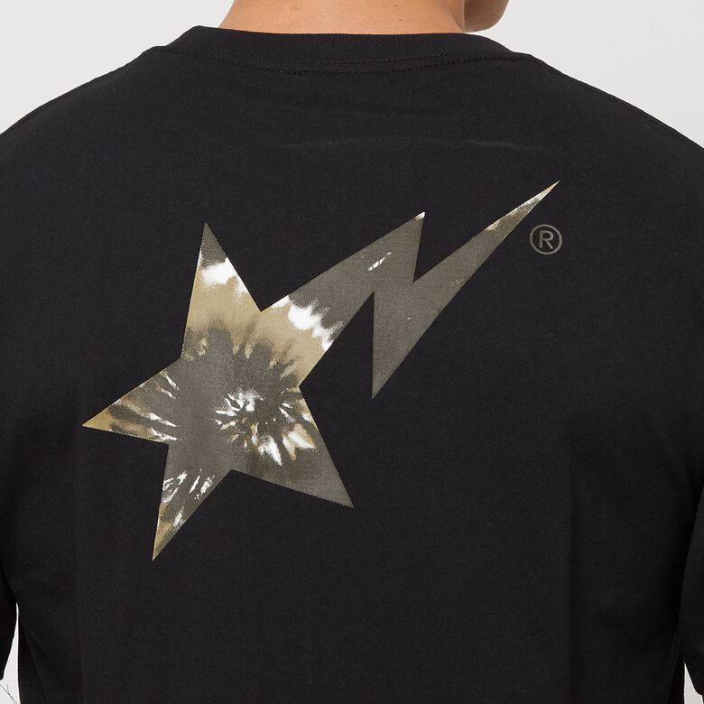 A Bathing Ape Tie Dye Bape Sta Logo Tee M black/black