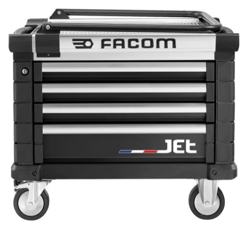 Carrello portautensili Facom JET.CR4NM3A Jet a 4 cassetti, basso, m3, nero