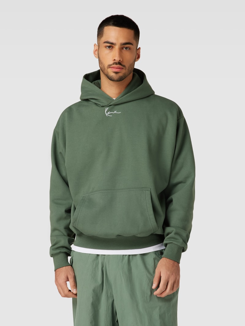 Hoodie mit Logo-Stitching Modell 'Signature' in bottle
