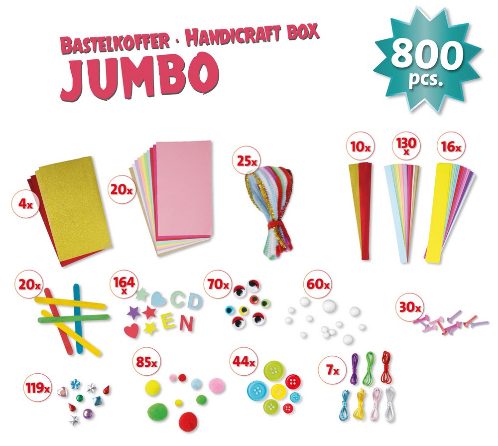 LENA Bastelkoffer Jumbo pink, Faltschachtel