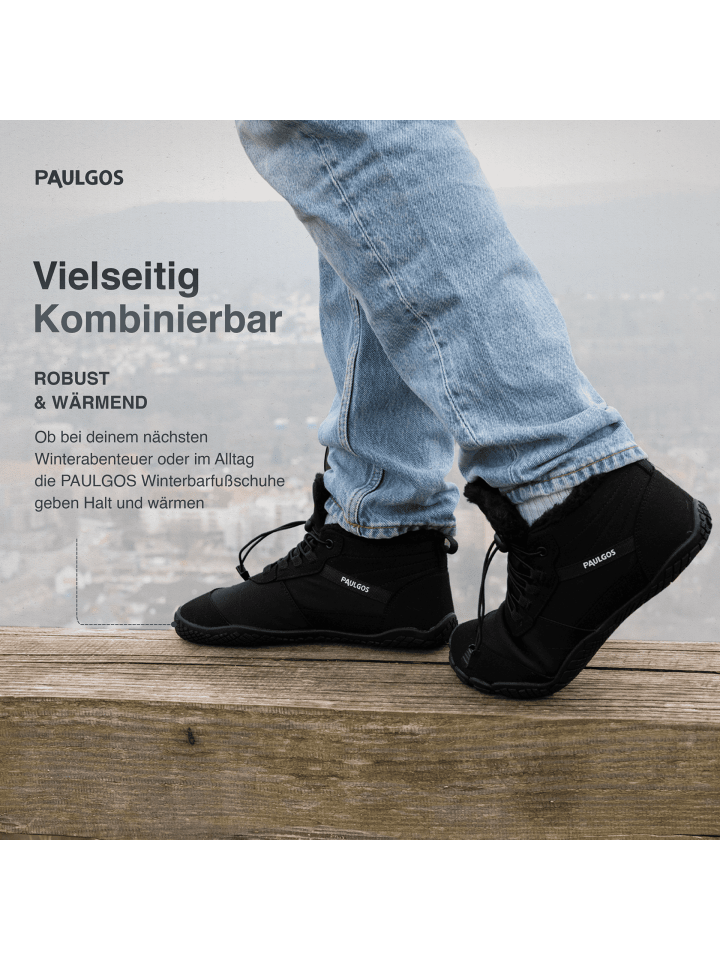 PAULGOS Winterbarfußschuhe, unisex, Größe 37-47 in 3 Farben in Schwarz günstig kaufen