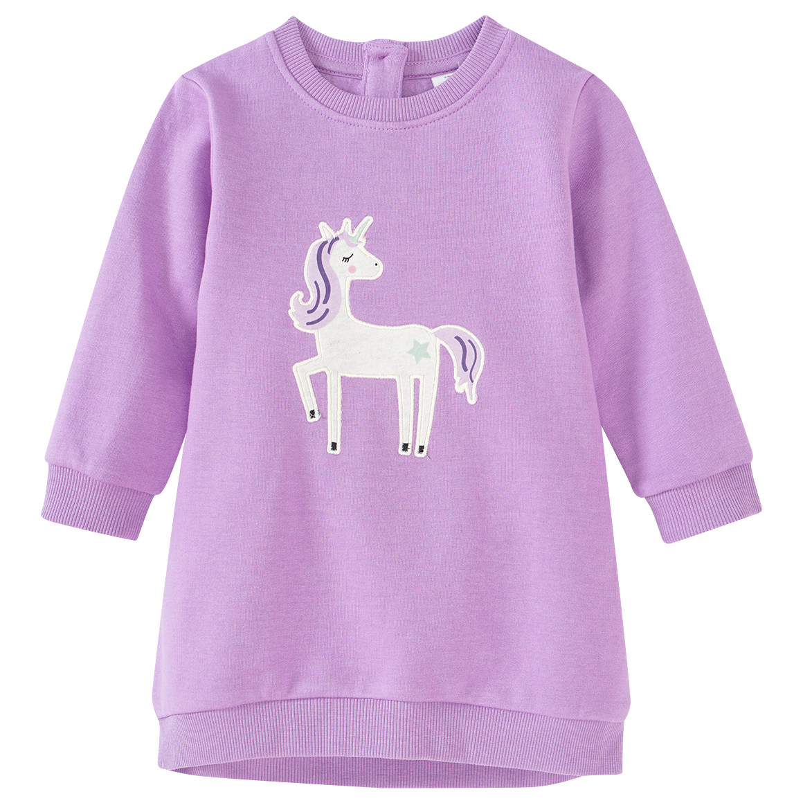 Baby Sweatkleid mit Einhorn-Applikation