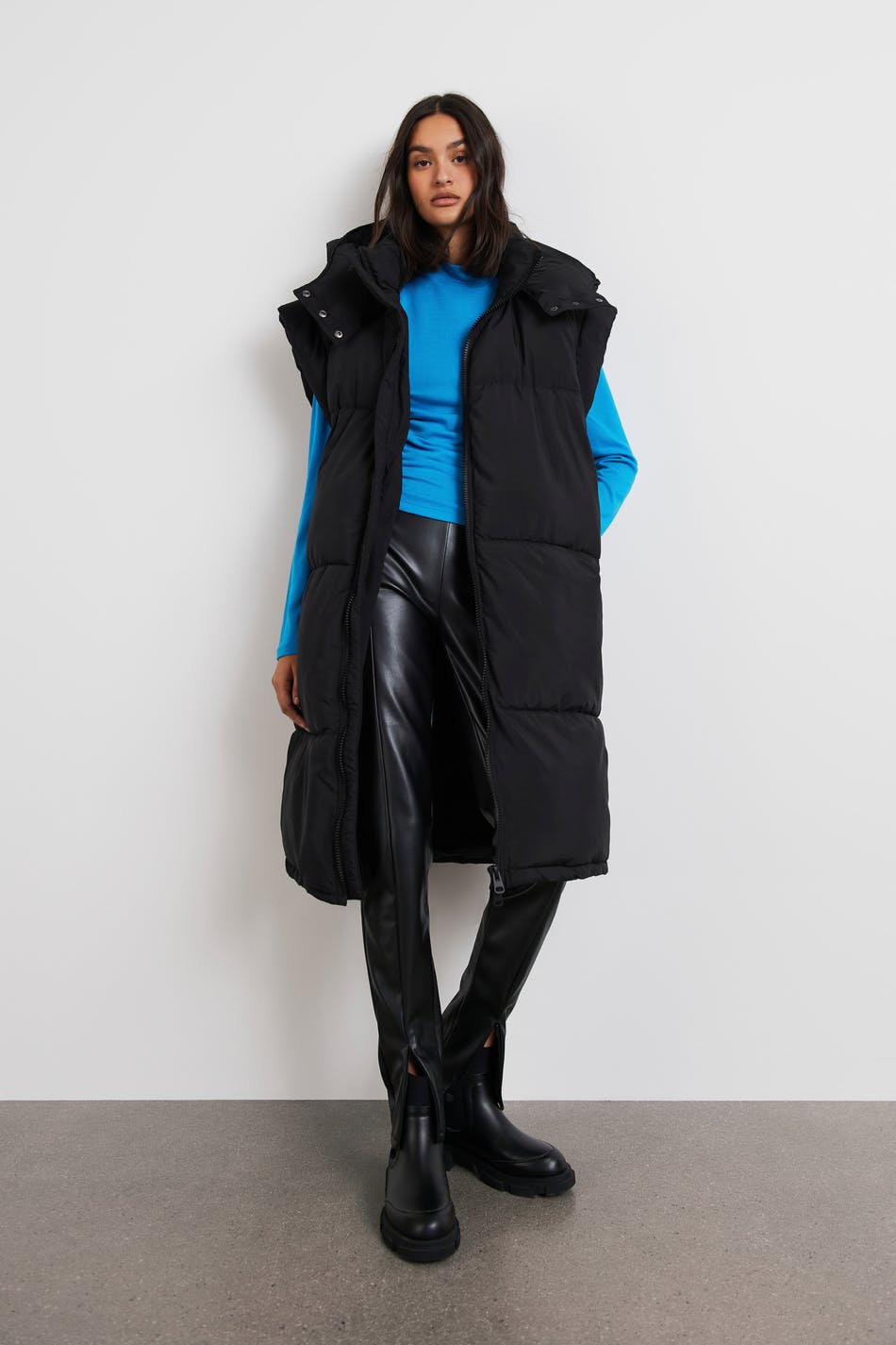 Cilla long puffer vest