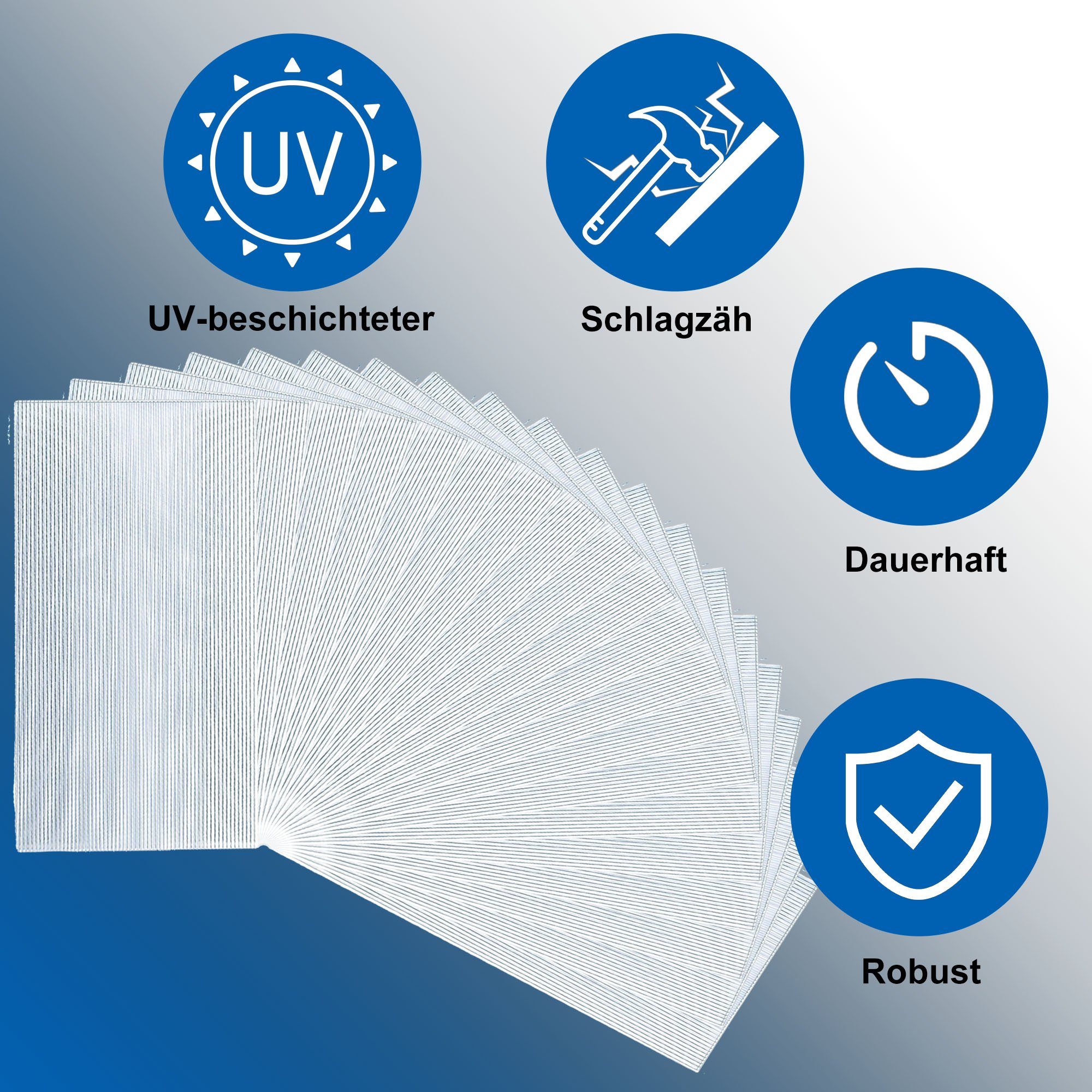 Thanaddo Gewächshaus 20 Stück 4mm Stegplatten Polycarbonat Hohlkammerstegplatten