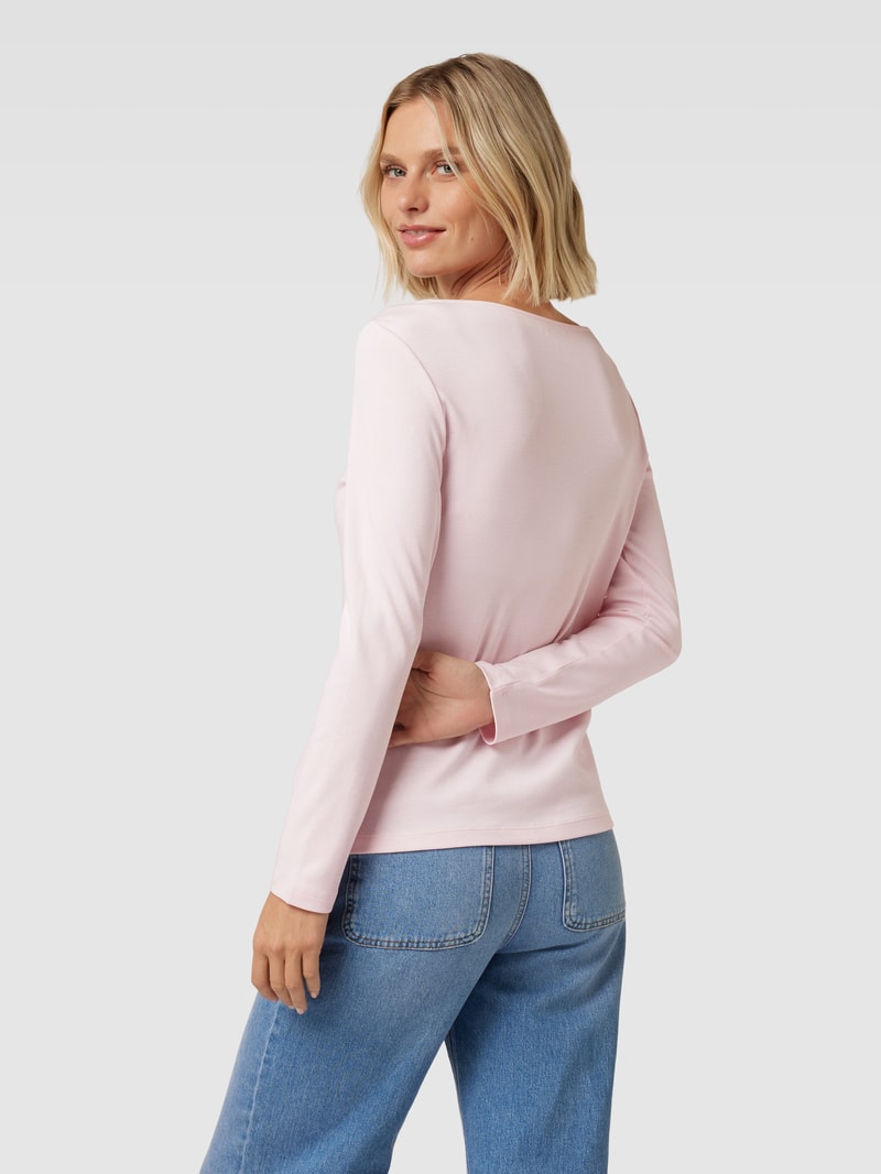 Longsleeve mit U-Boot-Ausschnitt in hellrosa