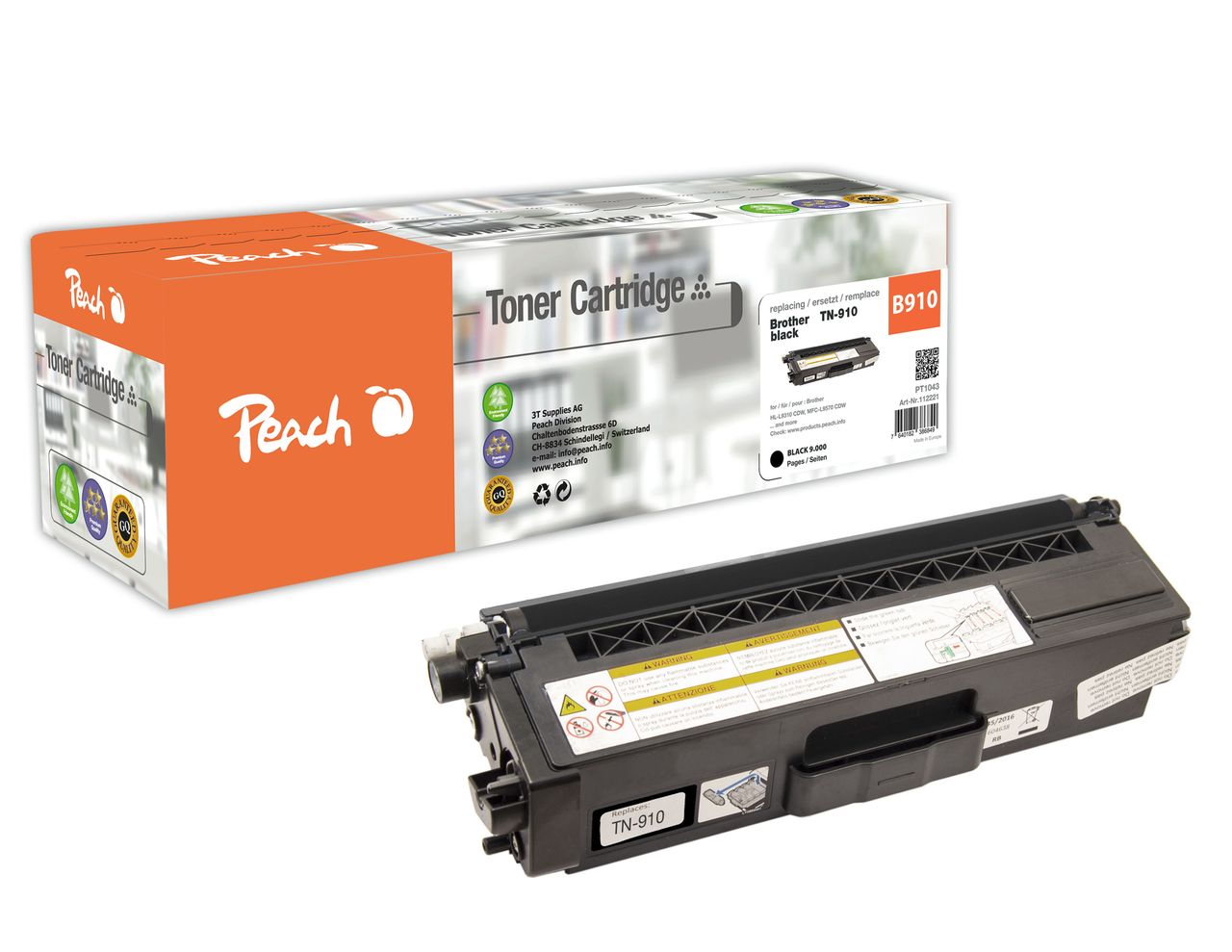 Peach Tonermodul schwarz ersetzt Brother TN-910BK