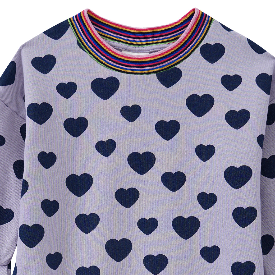 Mädchen Sweatkleid mit Herz-Print