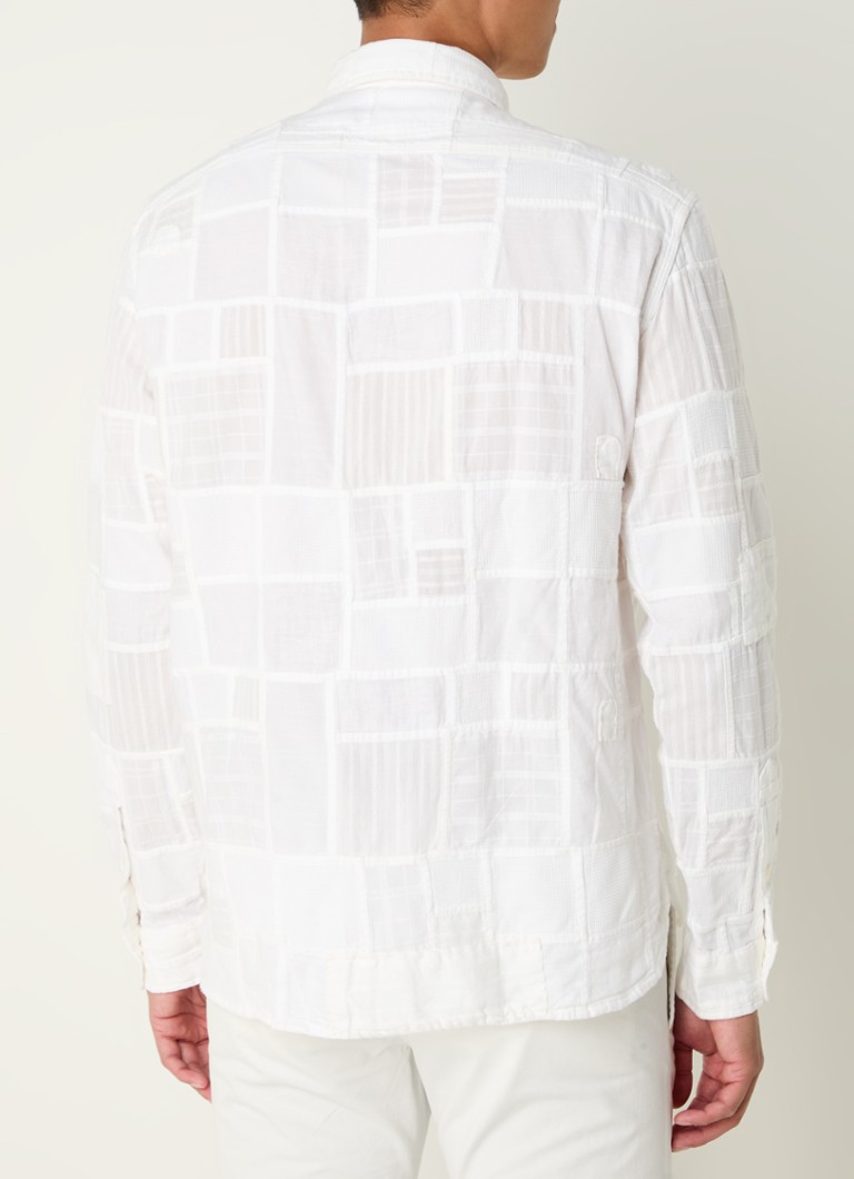 Camisa Ralph Lauren de corte clássico em mistura de linho com patchwork.