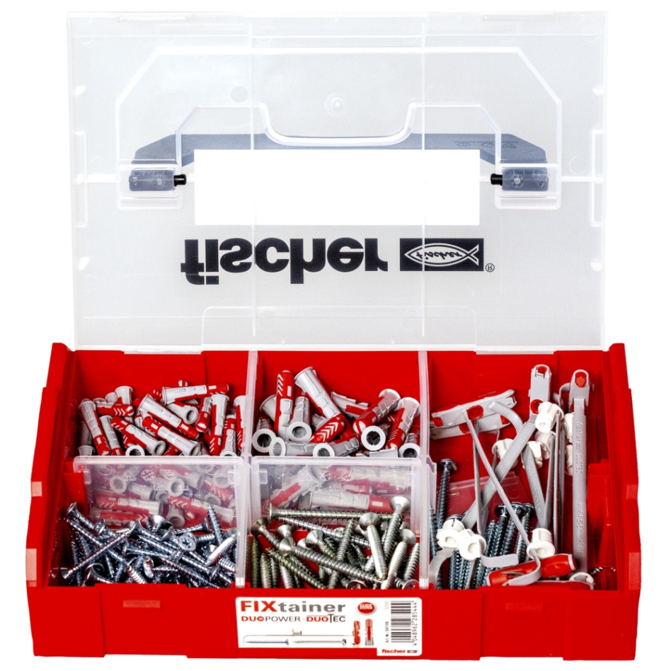 Fischer 541106 FIXtainer - DUOPOWER/DUOTEC Stecker mit Schrauben 200 Stück.