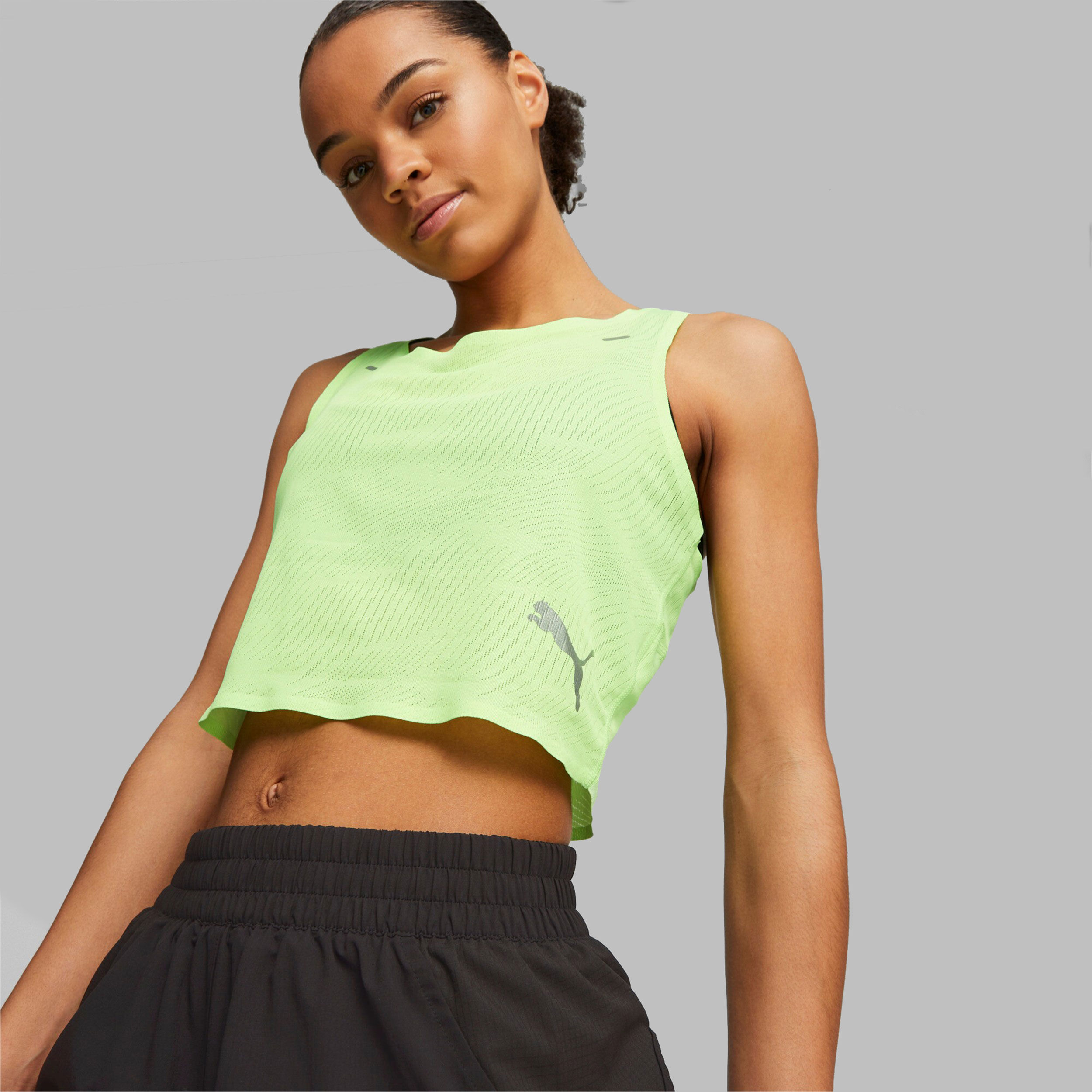 Run Ultraspun Crop Tank-Top Damen - Grün