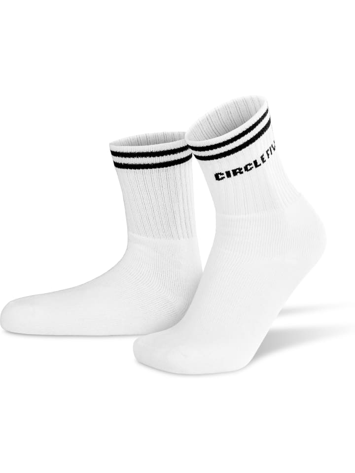 Circle Five 8 Paar Tennissocken in Weiß/Schwarz günstig kaufen