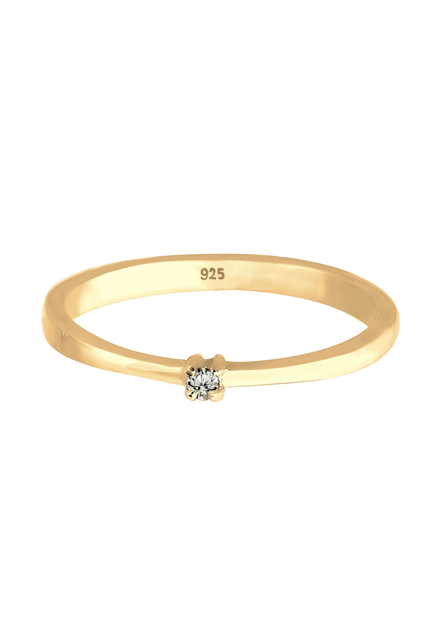 Elli Klasický Solitaire Crystal 925 Striebro
