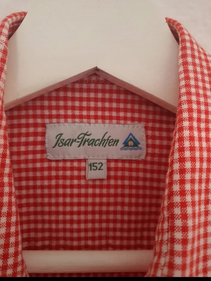 Isar-Trachten Trachtenhemd in Rot/ Weiß günstig kaufen 152