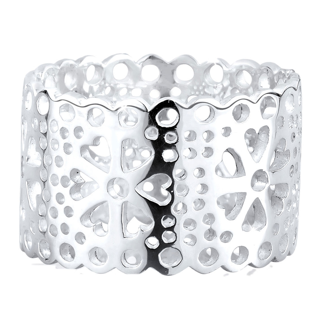 Elli Elli Bague Blume Ornament Cut Out 925 Silber Bague