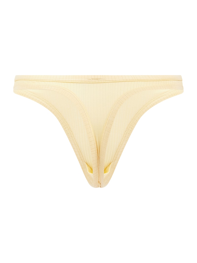 High Cut String mit Stretch-Anteil in hellgelb