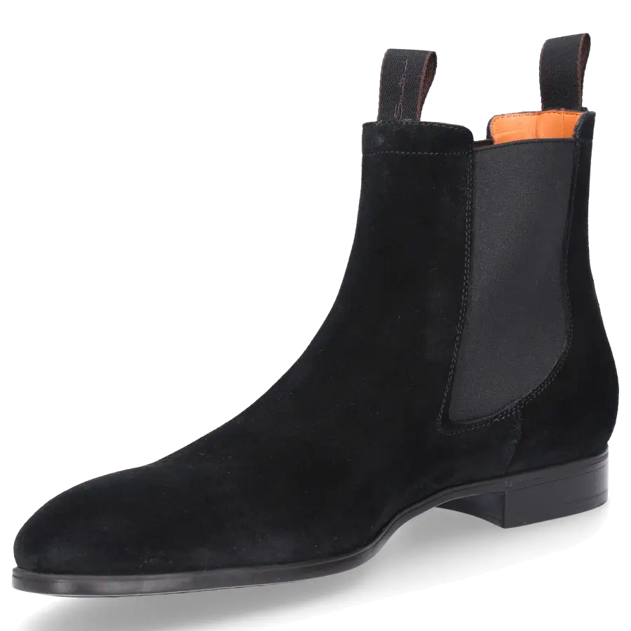 Santoni - Chelsea Boots 13414 Veloursleder - schwarz