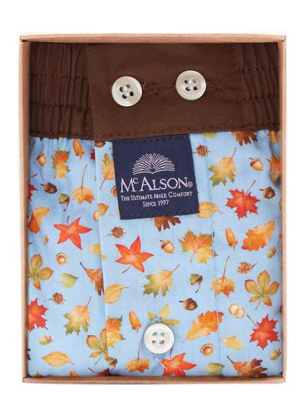 MC ALSON, Boxershorts, Baumwolle, hellblau gemustert